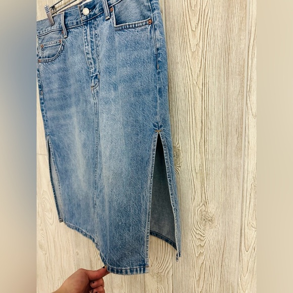 DENIM FORUM “The 90s Denim Skirt” Size 27 Indigo Blue Womens Midi - Picture 8 of 15